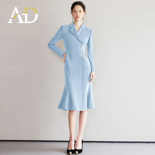 Blue Fishtail Blazer Dress