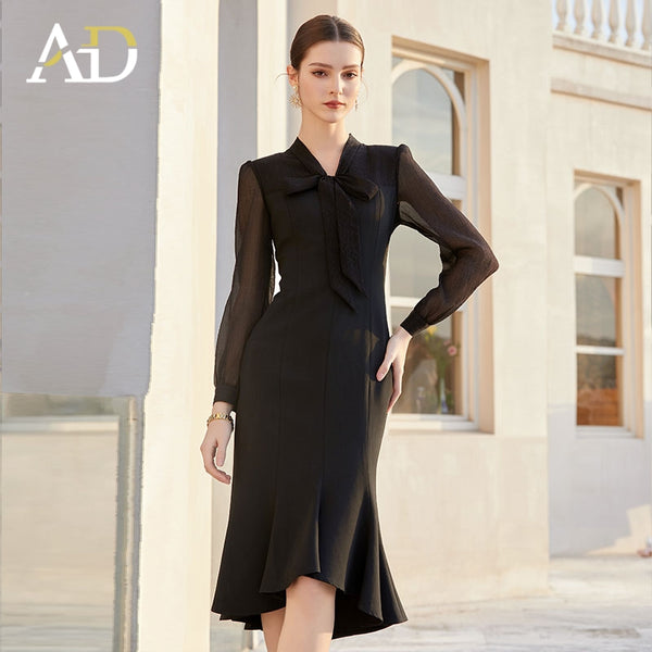 Black Vintage Fishtail Dress